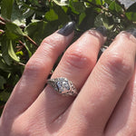 Lacy Lilies White Gold Filigree Diamond Solitaire