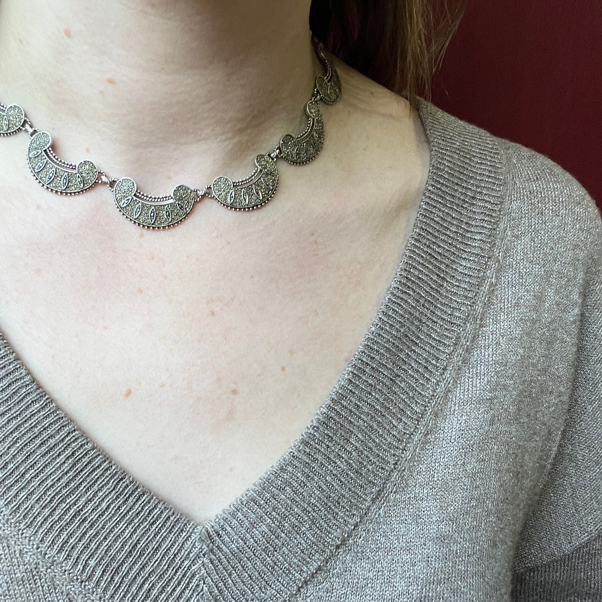 Fahrner Sterling & Marcasite Collar