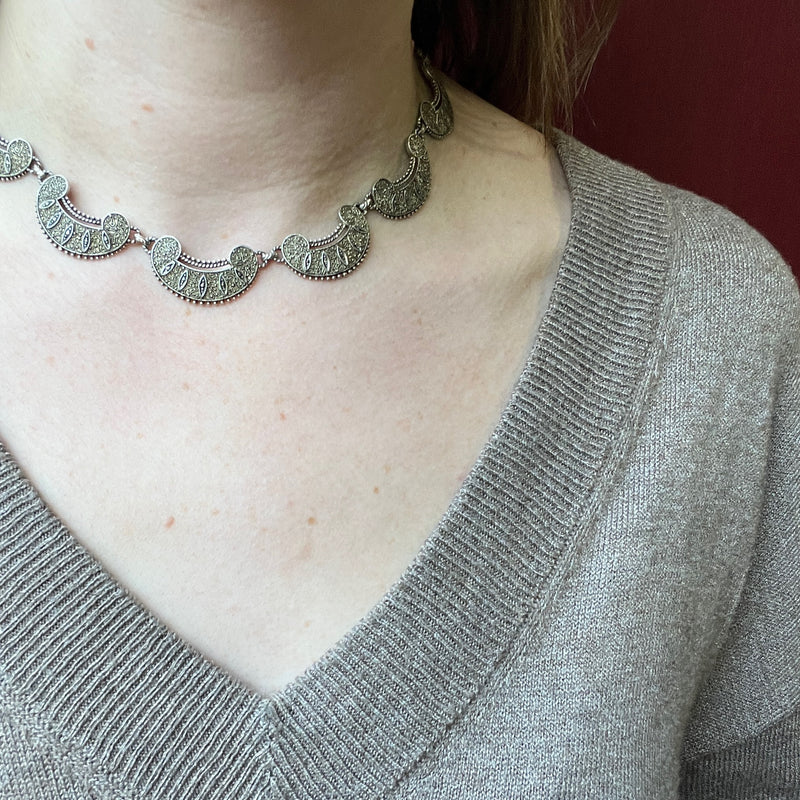 Fahrner Sterling & Marcasite Collar