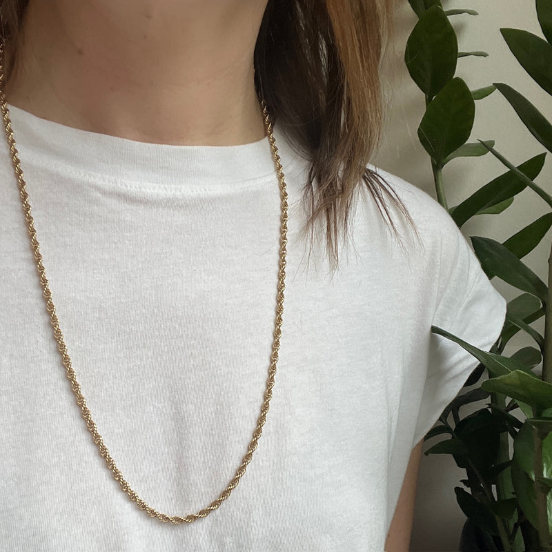 Substantial Italian 14k Gold Rope Chain