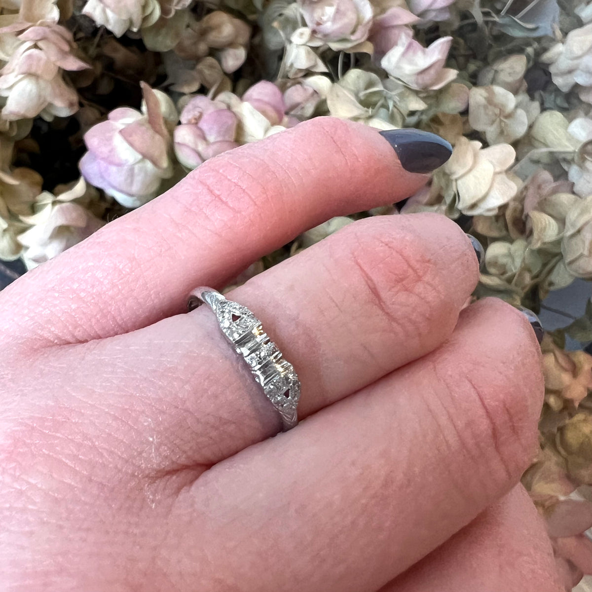 Buckle or Bow Diamonds & 18k White Gold Band