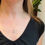 Graceful Deco Pendant with Diamond Dangle