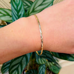 Retro 14k Gold Bangle with Zigzag Pattern