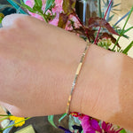 Pretty Little Flower Engraved 14k Gold Bangle