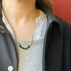 Sterling Silver Cable Chain with Black Tourmaline Beads