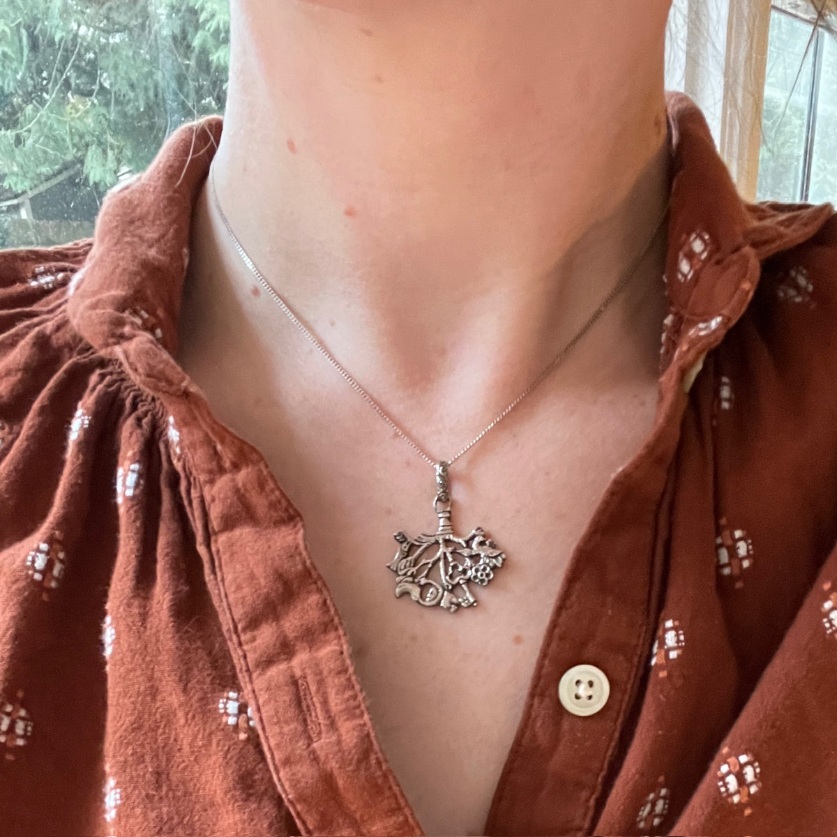 Talismanic Italian Milagro Pendant in 800 Silver