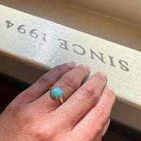 Beautiful Blue Turquoise in Waved Bezel Ring by 720