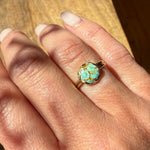 Cool Mint Chip Turquoise in Curvaceous Gold Ring by 720