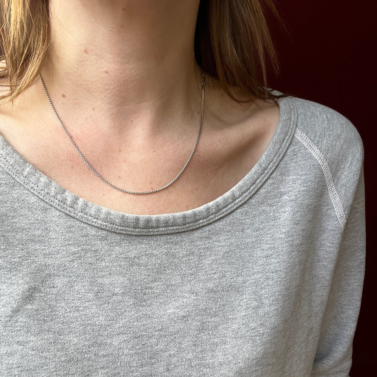 Slinky 14k White Gold Wheat Link Chain
