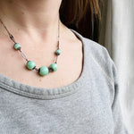 Sea Foam Green Czech Glass Bead Necklace
