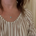 Dainty Pale Green Turquoise & Gold Necklace by 720