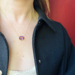 Vibrant Oval Amethyst in Gold Bezel Necklace