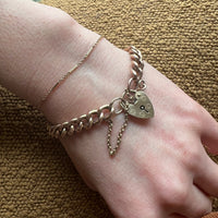 Charming English Rosy Gold Heart Lock Bracelet