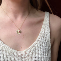 Hearts & Flowers Gold Ruby & Pearl Pendant
