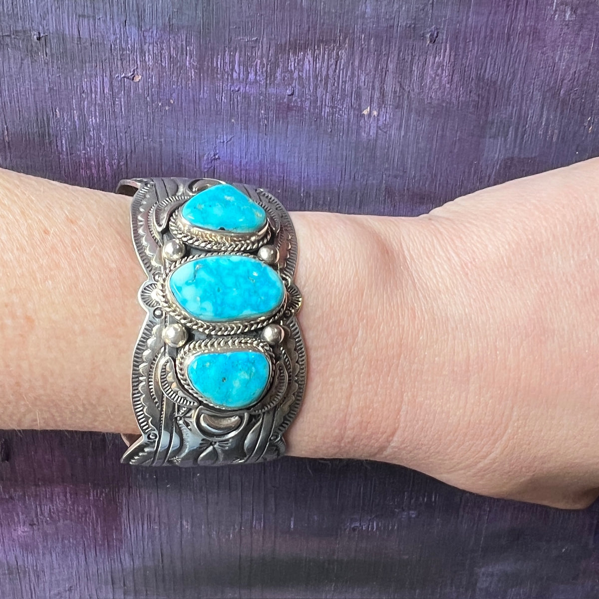 Sleeping Beauty Turquoise Cuff by J. Piaso Jr.