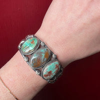 Navajo Royston Turquoise & Sterling Cuff by PJ Begay