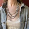 Jazz Age Extra-Long Strand of Grey Baroque Pearls