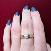 Engraved Flourish Diamond & Sapphire Edwardian Ring