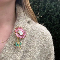 Vibrant Gerbera Daisy Eisenberg Ice Brooch