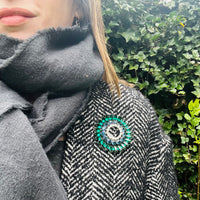 Bold Mid-Century Eisenberg Ice Circle Brooch
