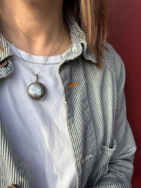 Chubby Round Engraved Sterling Silver Locket