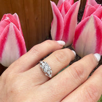 Charming 1930s Ring with Chonky Old Mine Cut Diamond