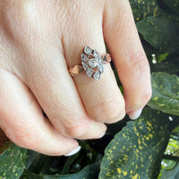 Diamonds in Unusual Gold & Platinum Navette Ring