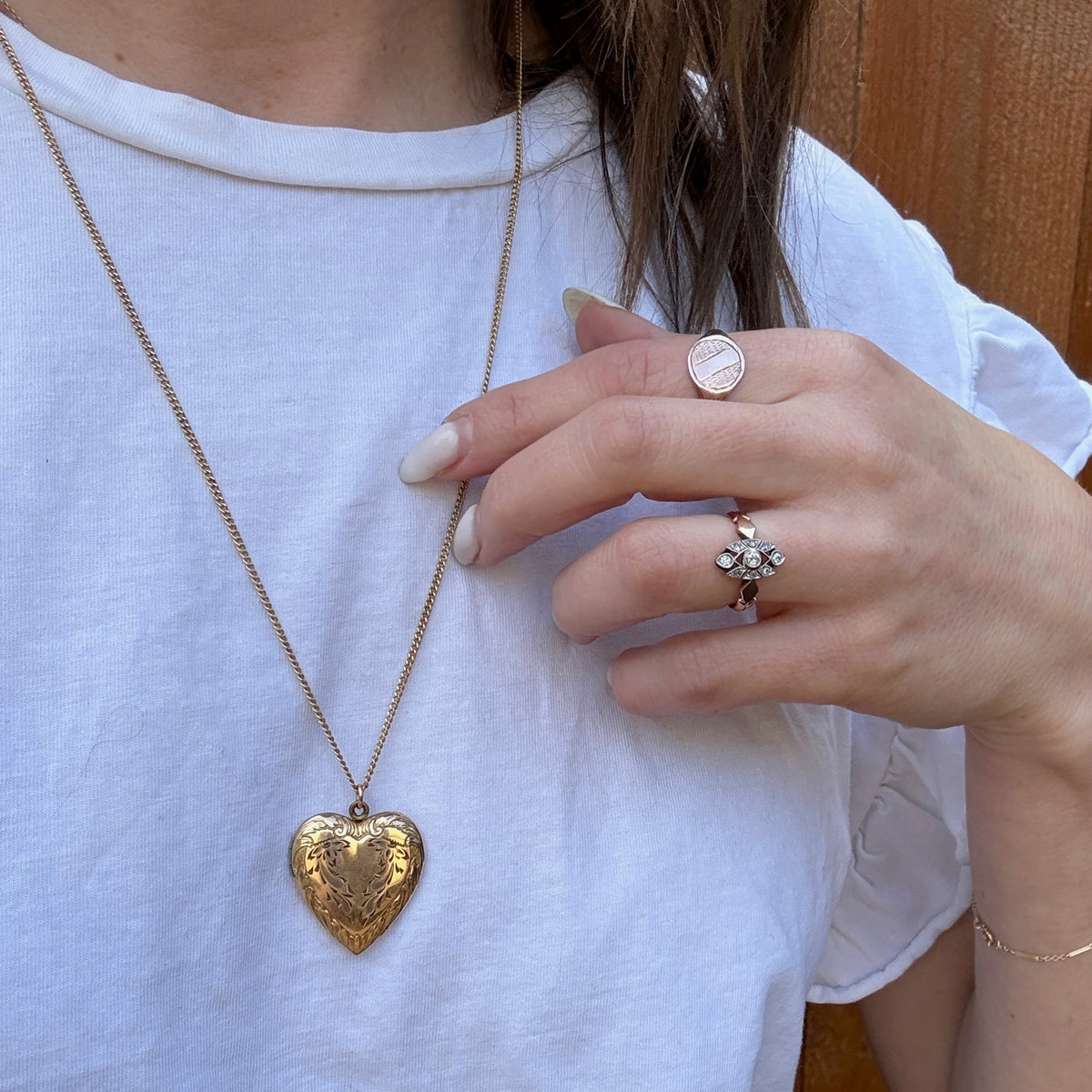 Ornate 1930s Engraved Gold Fill Heart Locket