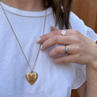 Ornate 1930s Engraved Gold Fill Heart Locket