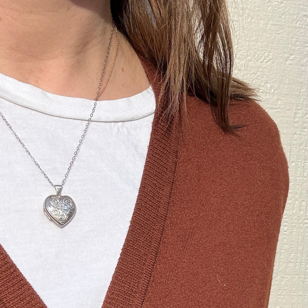 Engraved Sterling Silver Love Token Heart Locket
