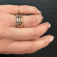 Rose Gold Flush Set Diamond Band in stack