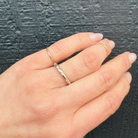 Curved White Gold and Diamond Band
