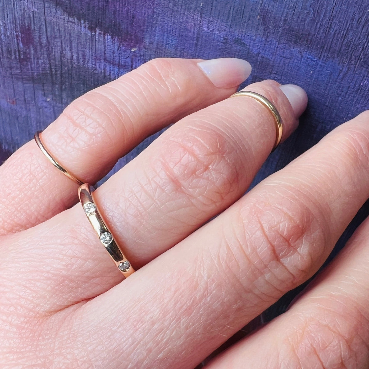 Rose Gold Flush Set Diamond Band