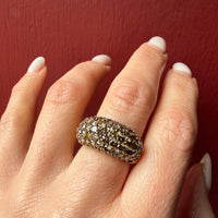 Golden Diamond Pavé on 18k Bombé Ring