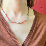 Moroccan Silver & Coral Bead Necklace