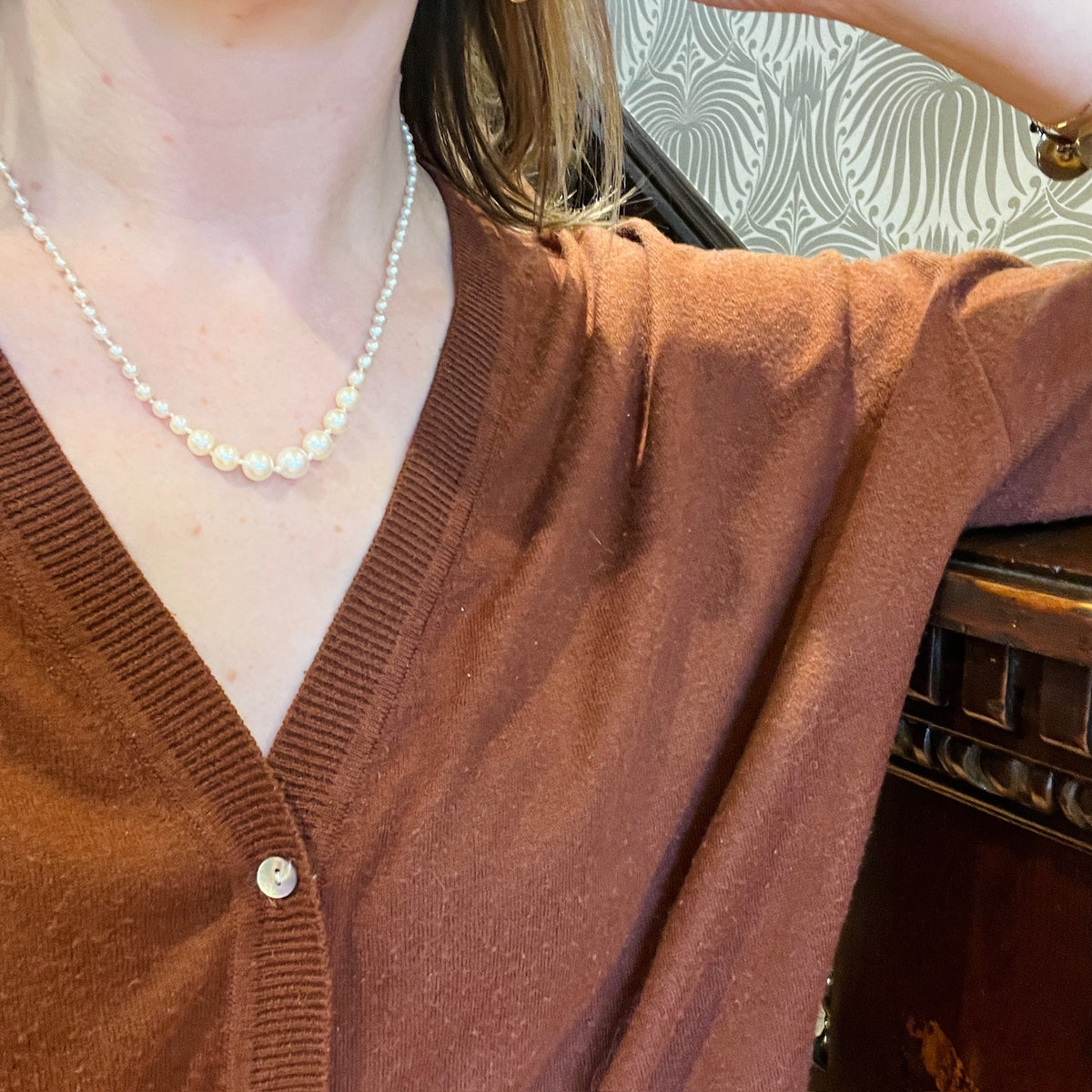 Delicate Princess Length Pearl Necklace