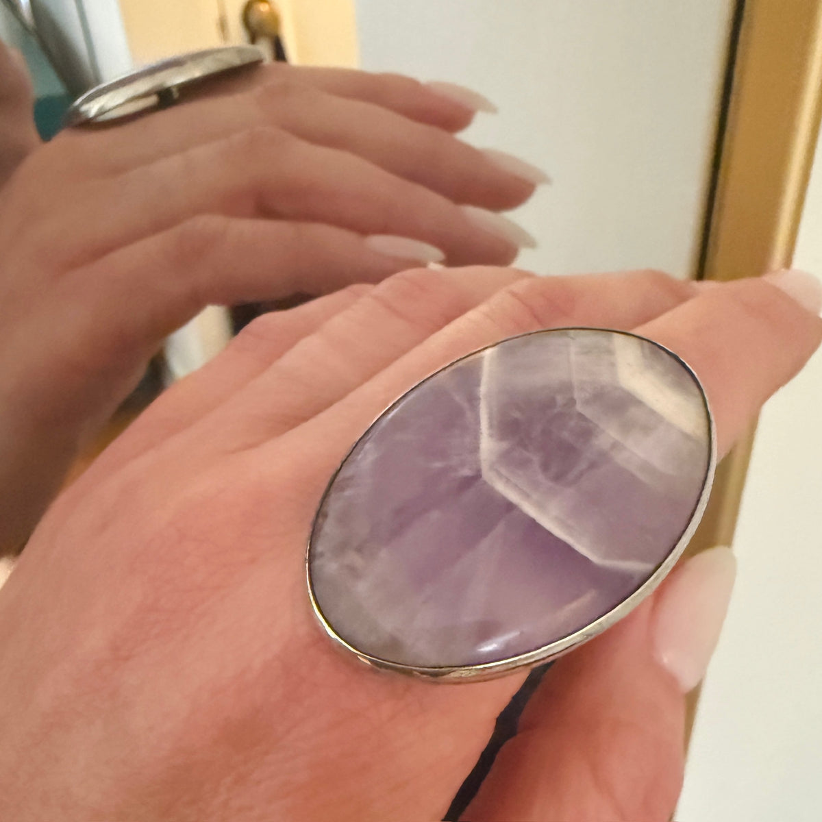 Amethyst Crystal in Sterling B. Knudsen Statement Ring