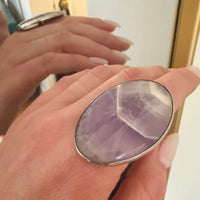 Amethyst Crystal in Sterling B. Knudsen Statement Ring