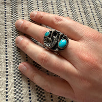 Fantastical Silver & Turquoise Signet Ring