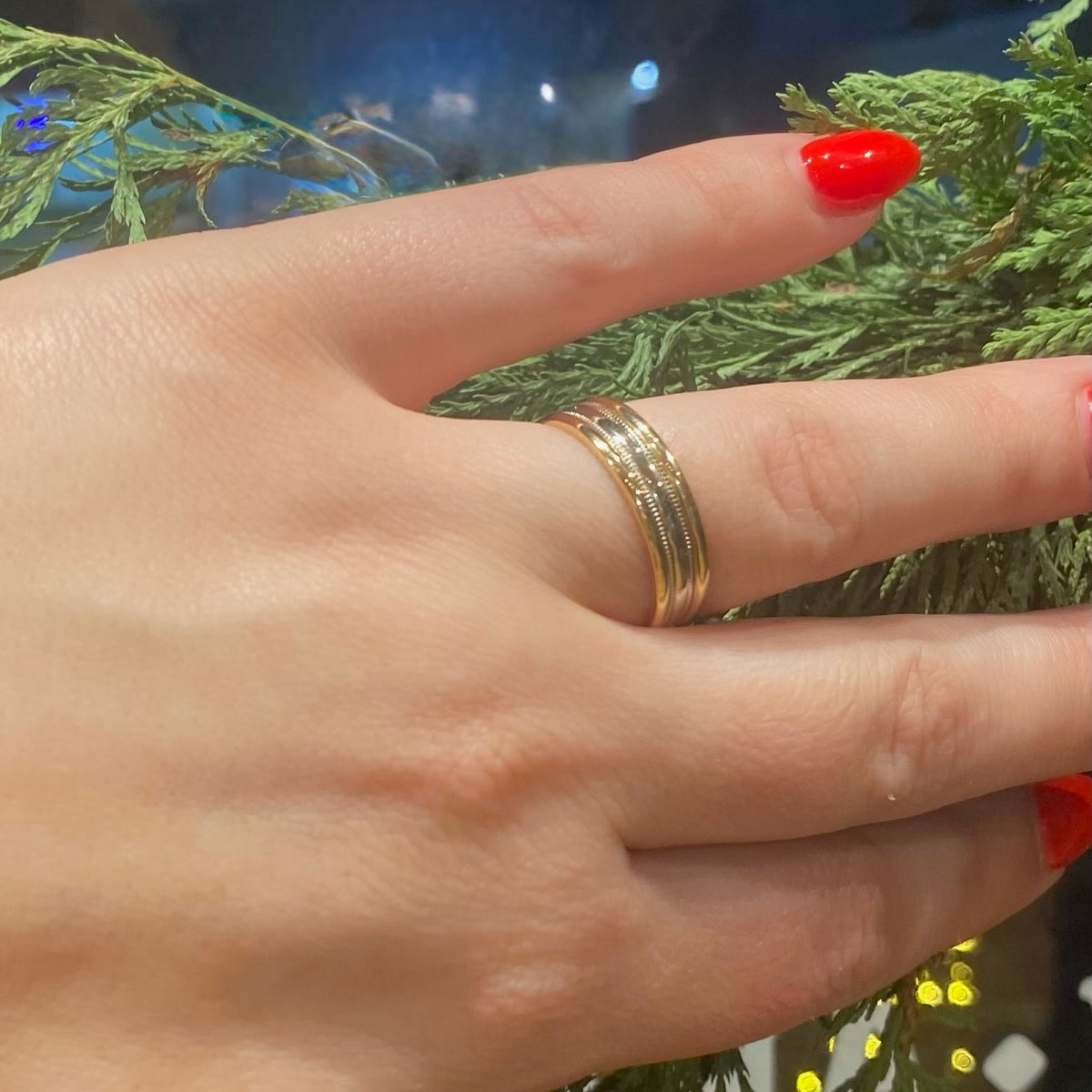 Handsome Two-Tone Gold Band