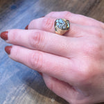 Diamond Cluster in 18k Gold Modernist Ring