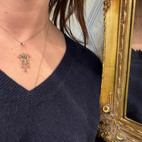 Exquisite Art Nouveau Sapphire & Pearl Lavalier Necklace