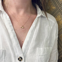 Golden Eye with Diamond Twinkle Charm Necklace