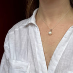 Solitary Cultured Pearl on Sterling Silver Necklace