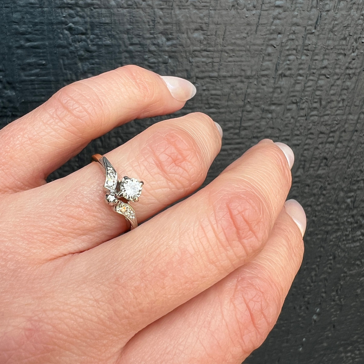 Graceful Two-Tone Gold & Diamond Nested Wedding Set