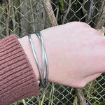 Three Sterling Silver Bangle "Stack" Bracelet