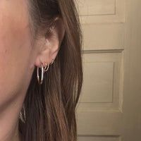 Oval 24mm Tube Hoops in Recycled Sterling Silver