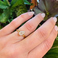 Bright White & Sparkling Pear Cut Diamond Solitaire Ring