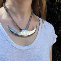 Modernist Silver Blade Necklace by Antonio Pineda