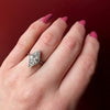 Keen Lozenge-Shaped Diamond Cluster Ring